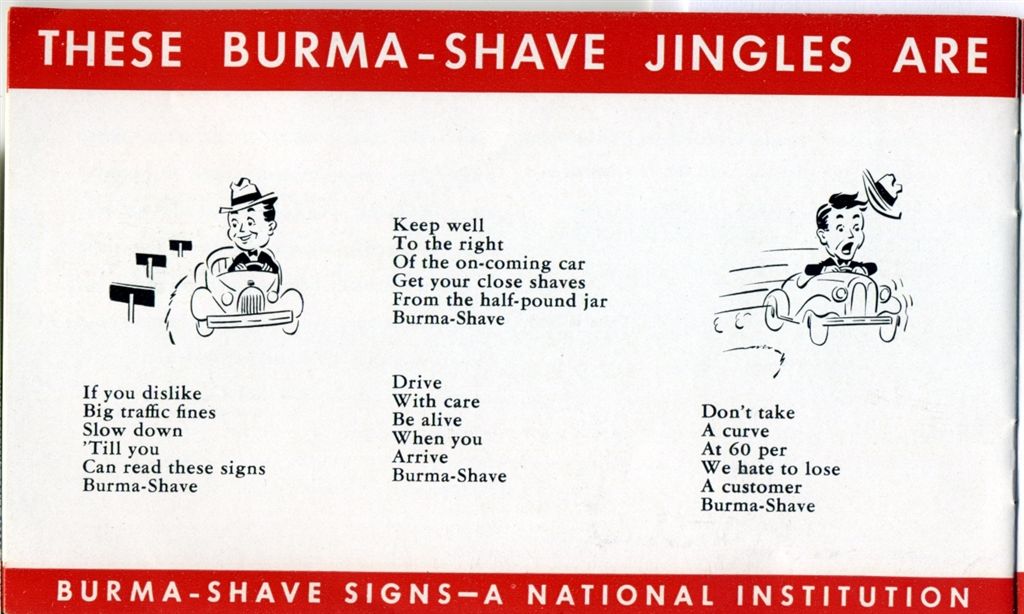 Burma-Shave brochure