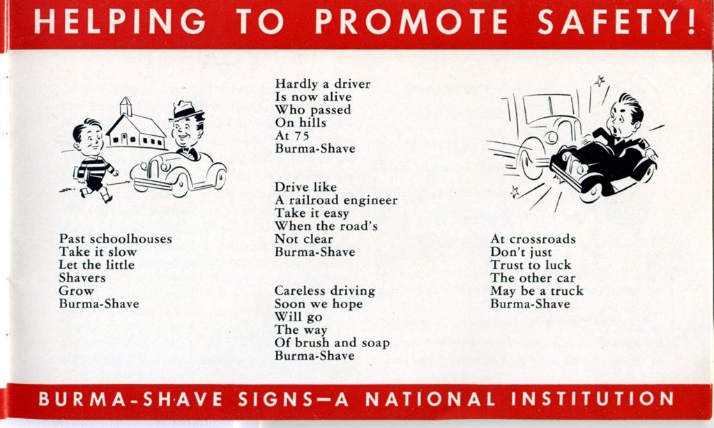 Burma-Shave brochure