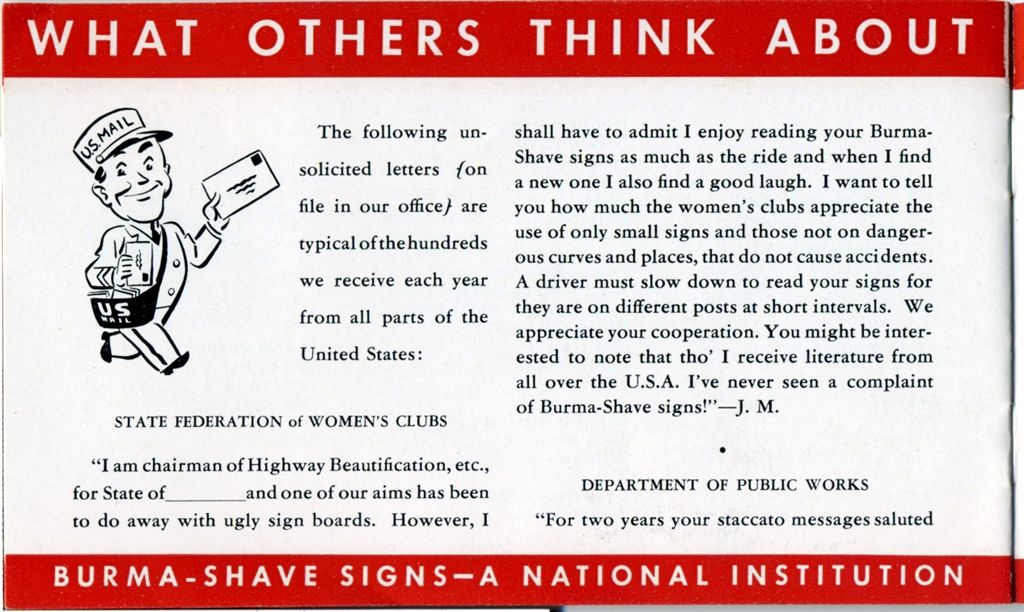 Burma-Shave brochure