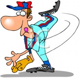 Cartoon drawing of a baseball pitcher