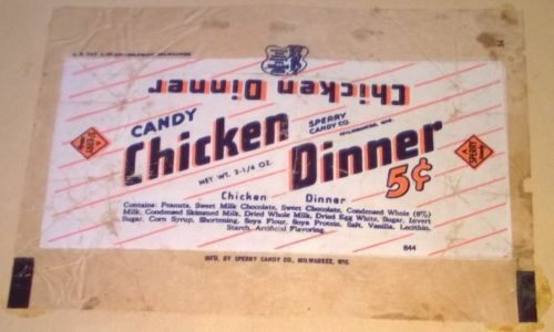 Chicken Dinner candy bar