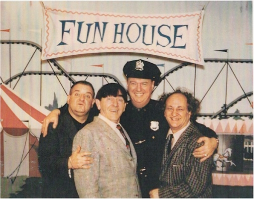 'Officer' Joe Bolton with Moe, Larry, and Curly Joe