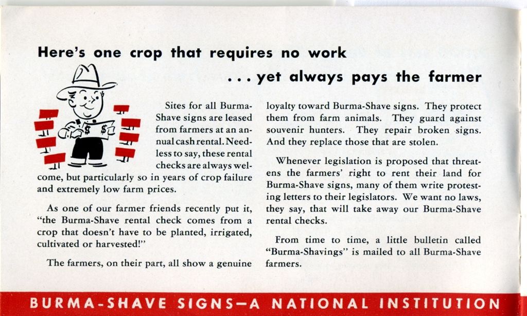 Burma-Shave brochure
