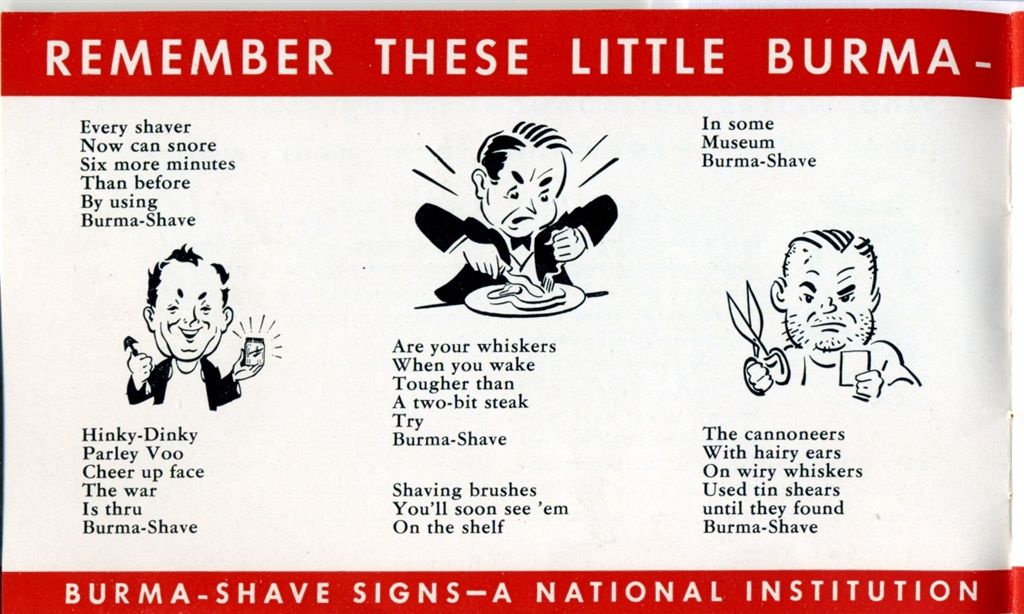 Burma-Shave brochure
