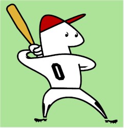 Cartoon drawing of a baseball batter
