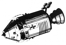 Drawing of an Apollo command module
