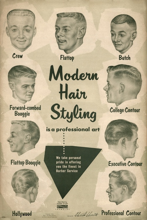 Popular men's hairstyles of the '50s