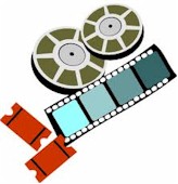 Drawing of film reels and tickets