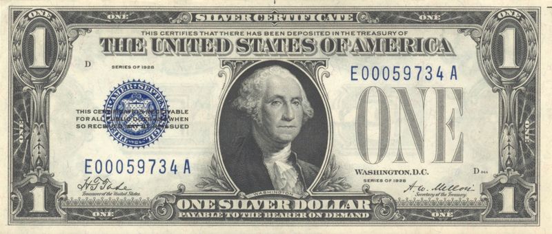 'Silver Certificate' dollar bills
