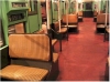 New York subway cars with wicker seats